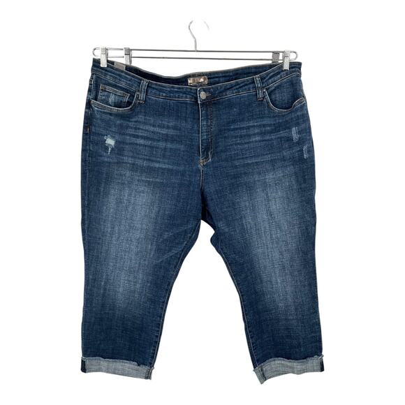 Kut from the Kloth jeans Amy crop straight leg roll up size 24W - Picture 1 of 6